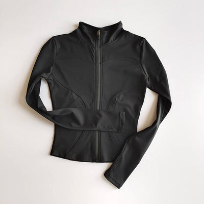 Quick Dry Sports Yoga Long Sleeve Jacket Stand Up Collar
