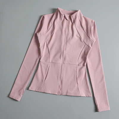 Round High Elastic Loose Jacket - Stand Up Collar Top