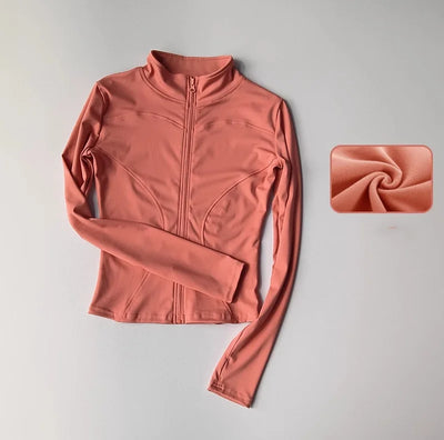 Quick Dry Sports Yoga Long Sleeve Jacket Stand Up Collar