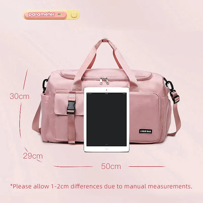 1.	pink waterproof gym bag with shoe compartment for women
2.	girly fitness duffel bag that converts to backpack
3.	cute dry wet separation gym bag for women
4.	women’s convertible workout backpack with wet pocket
5.	stylish gym bag with backpack straps for girls
6.	multi-functional fitness bag for women with dry wet pockets
7.	travel-friendly waterproof gym bag for ladies
8.	backpack duffel bag for gym and swimming women
9.	lightweight workout bag for women with wet compartment
10.	feminine convertible gym