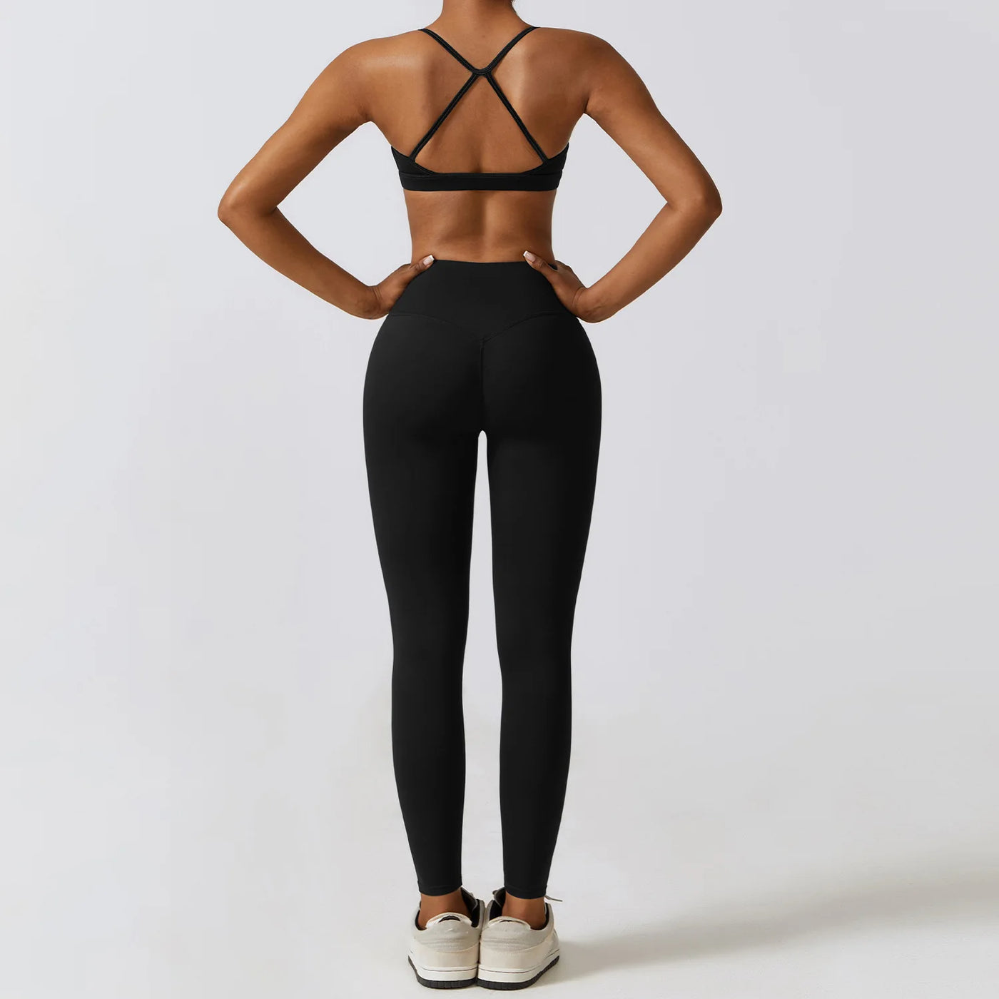 Athletic Wear Women's 2/3Pcs Bra - Long Sleeve Crop Top - Leggings Set