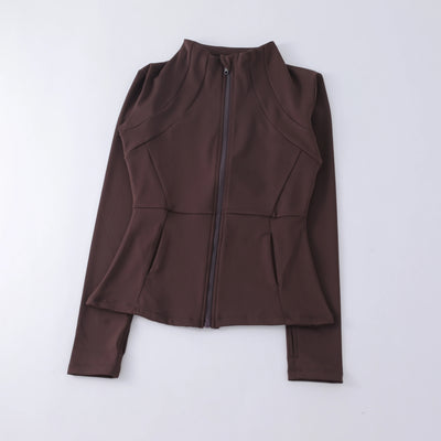 Round High Elastic Loose Jacket - Stand Up Collar Top
