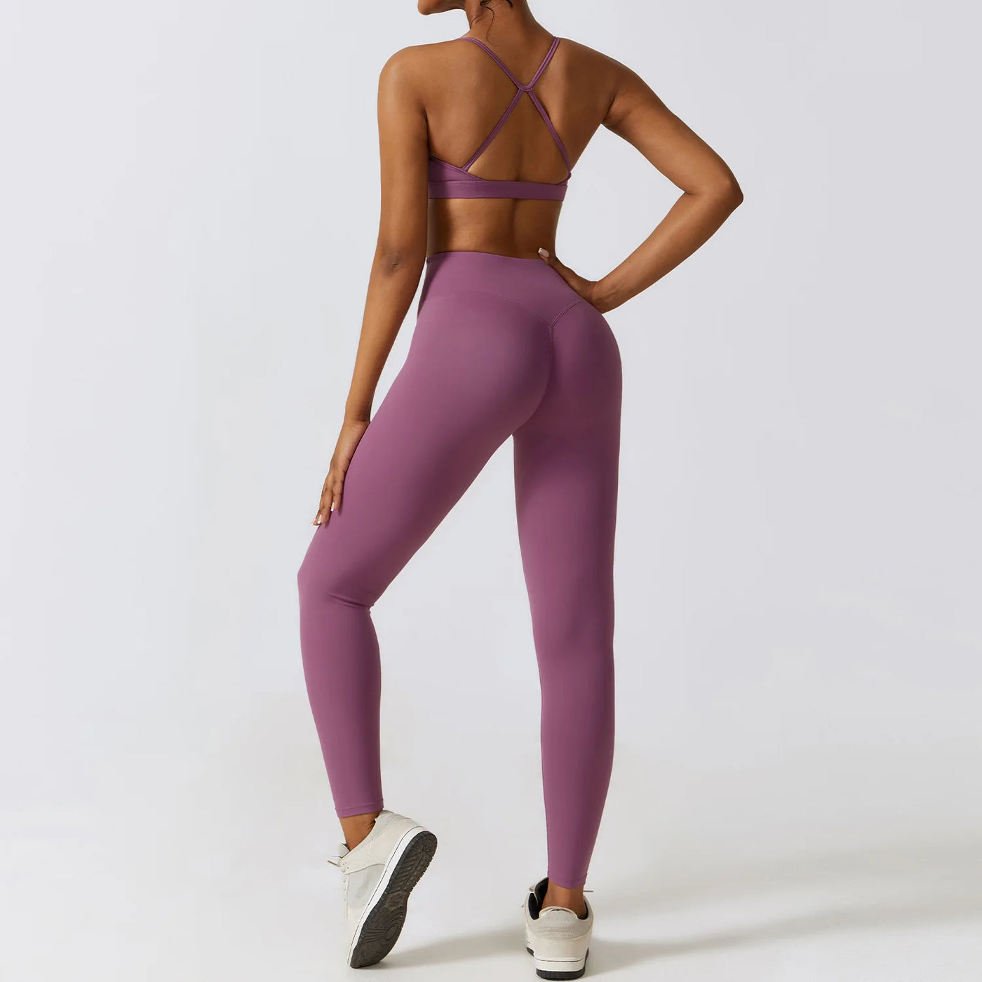 Athletic Wear Women's 2/3Pcs Bra - Long Sleeve Crop Top - Leggings Set