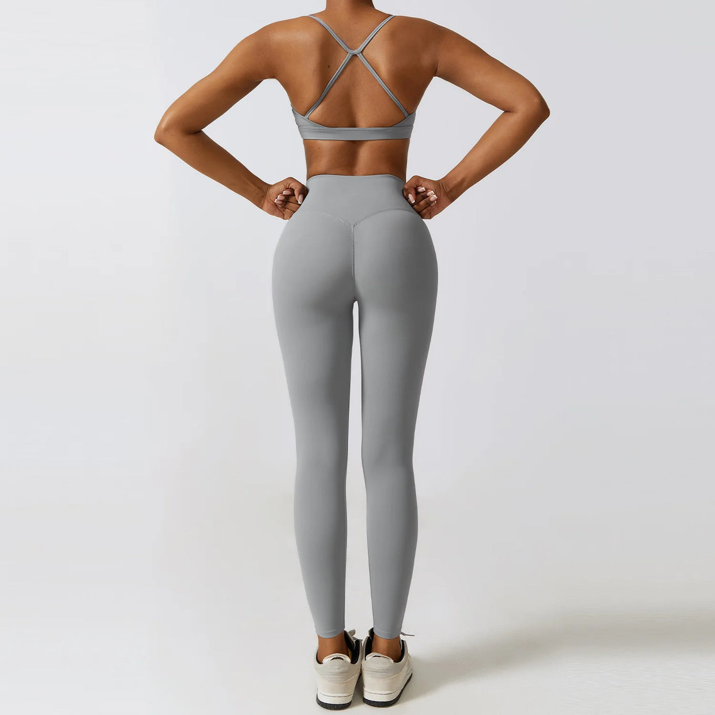 Athletic Wear Women's 2/3Pcs Bra - Long Sleeve Crop Top - Leggings Set