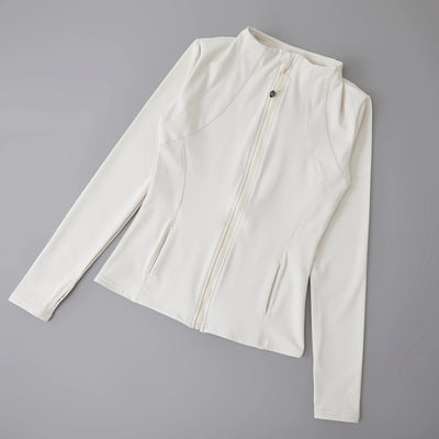 Round High Elastic Loose Jacket - Stand Up Collar Top
