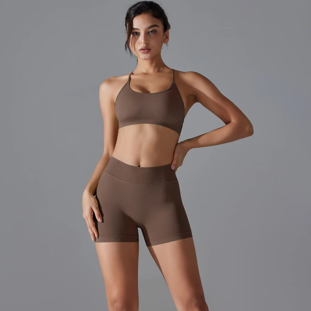 2-Piece Workout High Waist Leggings & Sports Bra Set