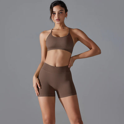 2-Piece Workout High Waist Leggings & Sports Bra Set