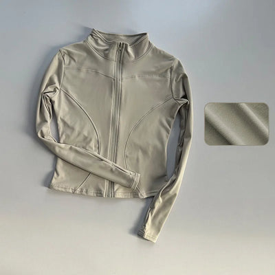 Quick Dry Sports Yoga Long Sleeve Jacket Stand Up Collar
