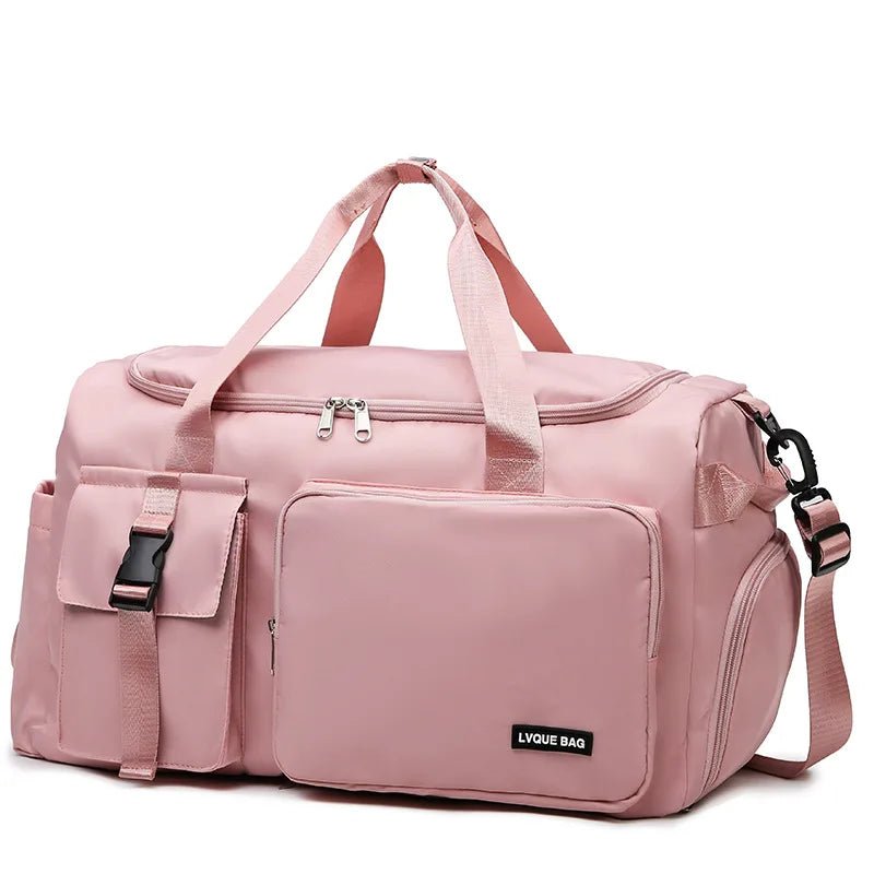 1.	pink waterproof gym bag with shoe compartment for women
2.	girly fitness duffel bag that converts to backpack
3.	cute dry wet separation gym bag for women
4.	women’s convertible workout backpack with wet pocket
5.	stylish gym bag with backpack straps for girls
6.	multi-functional fitness bag for women with dry wet pockets
7.	travel-friendly waterproof gym bag for ladies
8.	backpack duffel bag for gym and swimming women
9.	lightweight workout bag for women with wet compartment
10.	feminine convertible gym