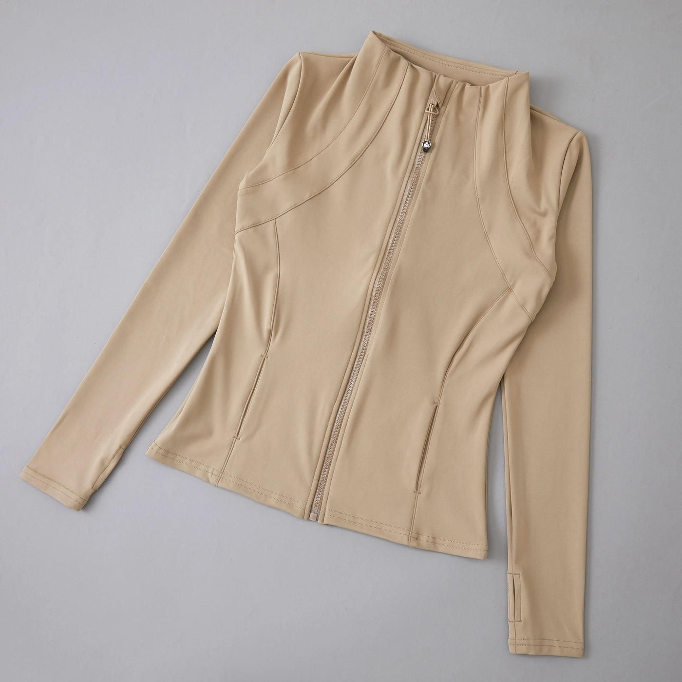 Round High Elastic Loose Jacket - Stand Up Collar Top