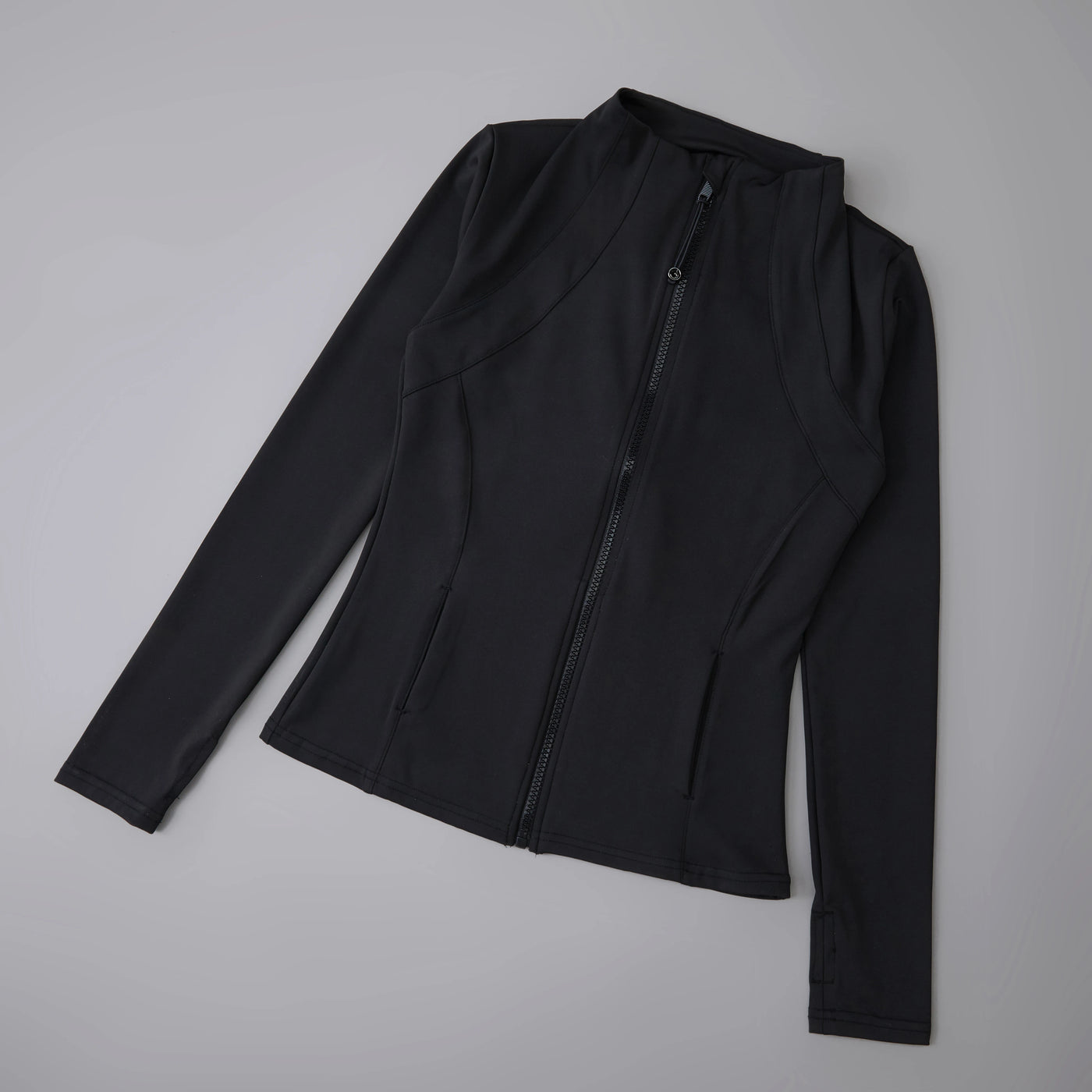Round High Elastic Loose Jacket - Stand Up Collar Top