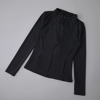 Round High Elastic Loose Jacket - Stand Up Collar Top