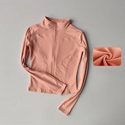 Quick Dry Sports Yoga Long Sleeve Jacket Stand Up Collar