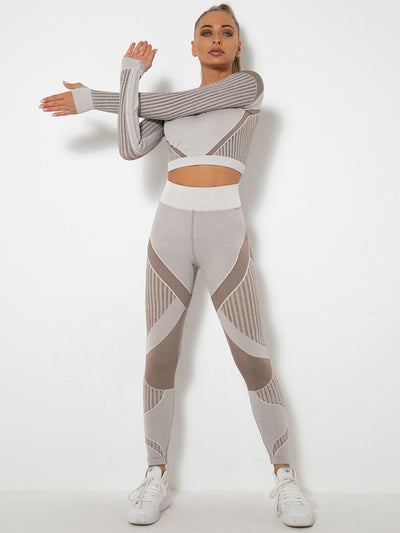 Seamless long sleeve yoga set with quick-drying fabric

Striped seamless yoga outfit for women gym wear

Women’s quick-dry long sleeve yoga workout set

Two-piece yoga set with striped leggings and top

High waisted seamless yoga pants and long sleeve top

Breathable quick-dry yoga set with compression fit

Seamless workout clothes for women long sleeve and pants

Moisture-wicking long sleeve athletic yoga suit for women

Matching yoga set with striped long sleeve top and leggings

Seamless fitness outfit f