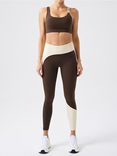 Eco-Friendly Recycled Fabric Contrast Color Yoga Sports Bra