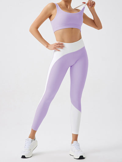 Recycled Fabric Light Color Contrast Yoga Sports Bra