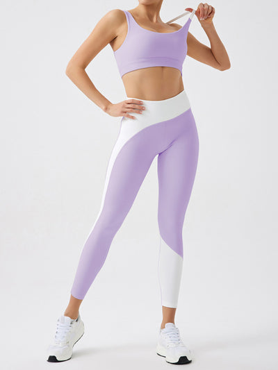 Recycled Fabric Light Color Contrast Yoga Leggings