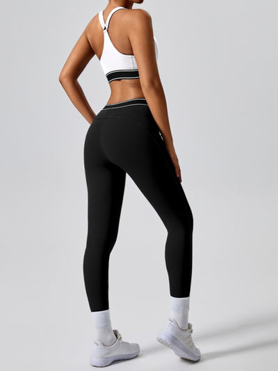 Contrast color yoga pants fitness leggings