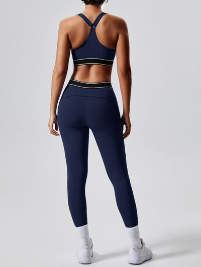 Contrast color yoga pants fitness leggings