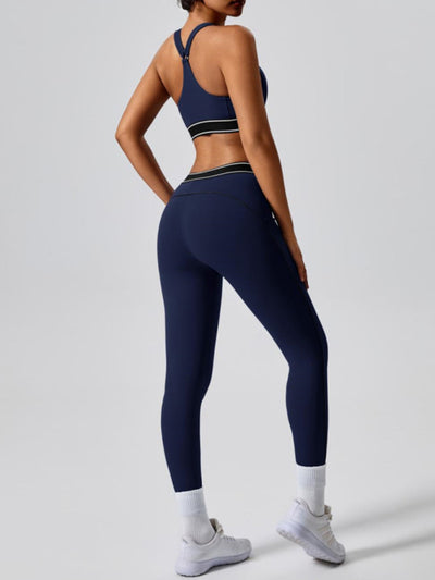 Contrast color yoga pants fitness leggings