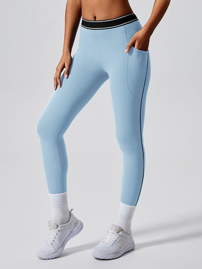 Contrast color yoga pants fitness leggings