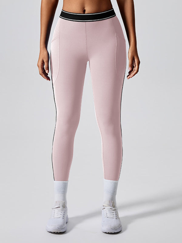 Contrast color yoga pants fitness leggings