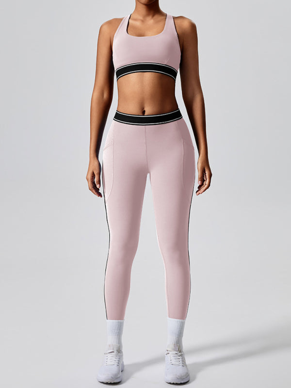 Contrast color yoga pants fitness leggings
