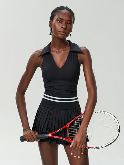 Two-Piece Fitness Tennis Skirt Suit Set