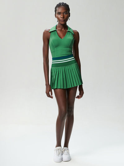 Two-Piece Fitness Tennis Skirt Suit Set