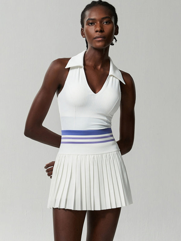 Two-Piece Fitness Tennis Skirt Suit Set