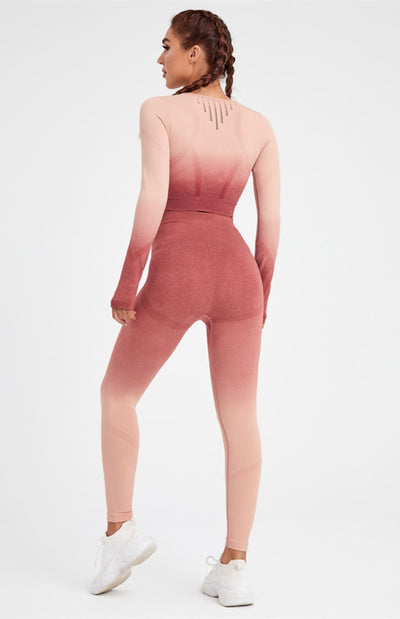 Gradient Long Sleeve Yoga Outfit for Women

High Waist Legging and Yoga Top Matching Set

Seamless Gradient Yoga Set Long Sleeve Top

2 Piece Gradient Workout Set for Women

High Waist Compression Leggings and Top Set

Womens Gradient Athletic Set Long Sleeve

Gradient Yoga Legging and Crop Top Set

Long Sleeve Gym Set for Women Gradient Color

Gradient Sportswear Set with High Waist Leggings

Breathable Gradient Yoga Outfit for Women