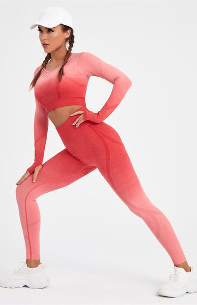 Gradient Long Sleeve Yoga Outfit for Women

High Waist Legging and Yoga Top Matching Set

Seamless Gradient Yoga Set Long Sleeve Top

2 Piece Gradient Workout Set for Women

High Waist Compression Leggings and Top Set

Womens Gradient Athletic Set Long Sleeve

Gradient Yoga Legging and Crop Top Set

Long Sleeve Gym Set for Women Gradient Color

Gradient Sportswear Set with High Waist Leggings

Breathable Gradient Yoga Outfit for Women