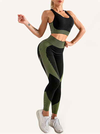 Women’s halter neck yoga set with high waist leggings

Two-piece seamless yoga outfit for women workout

Halter sports bra and high waisted leggings set

Matching yoga tank top and leggings workout set

Tight fit yoga clothes set for women gym wear

High rise yoga pants with halter top set for women

Breathable halter neck athletic wear two-piece set

Women’s yoga outfit with supportive halter tank

Stylish gym wear set with halter neck crop top

Compression yoga leggings and halter top outfit