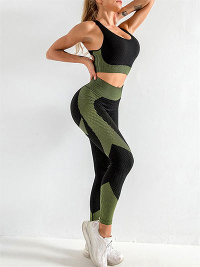 Women’s halter neck yoga set with high waist leggings

Two-piece seamless yoga outfit for women workout

Halter sports bra and high waisted leggings set

Matching yoga tank top and leggings workout set

Tight fit yoga clothes set for women gym wear

High rise yoga pants with halter top set for women

Breathable halter neck athletic wear two-piece set

Women’s yoga outfit with supportive halter tank

Stylish gym wear set with halter neck crop top

Compression yoga leggings and halter top outfit